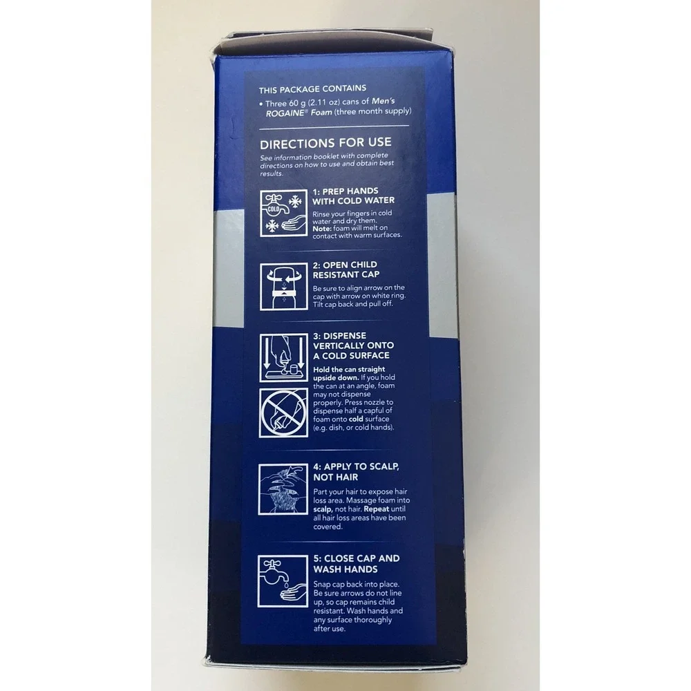 Men's Rogaine Hair Regrowth Treatment Foam Unscented 3 Month Supply 5% Minoxidil